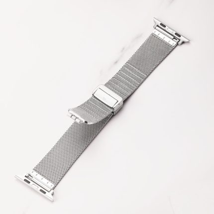 Milan Fold Buckle Metal Watch Band For Apple Watch Series 9&8&7 41mm / SE 3&SE 2&6&SE&5&4 40mm / 3&2&1 38mm(Rose Gold)