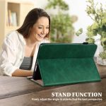 For Xiaomi Redmi Pad SE Solid Color Stripe Embossed Leather Tablet Case(Green) - Image 5