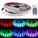 2m USB TV White Board Colorful Light Epoxy Rope Light 60 LEDs SMD 5050 with 50cm USB Interface Cable & 17 Keys Remote Control, DC 5V