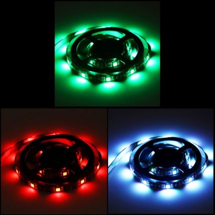 1m USB TV RGB Epoxy Rope Light  7.2W 30 LEDs SMD 5050 Black Board, DC 5V