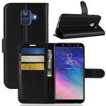 Litchi Texture Horizontal Flip Leather Case for Galaxy A6 (2018), with Wallet & Holder & Card Slots (Black)