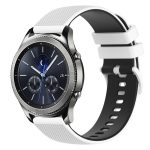 For Samsung Gear S3 Classic 22mm Checkered Two-Color Silicone Watch Band(White+Black) - Image 2