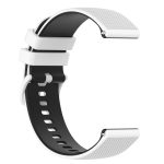 For Samsung Gear S3 Classic 22mm Checkered Two-Color Silicone Watch Band(White+Black)