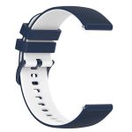For Samsung Gear S3 Classic 22mm Checkered Two-Color Silicone Watch Band(Dark Blue+White)