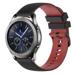 For Samsung Gear S3 Classic 22mm Checkered Two-Color Silicone Watch Band(Black+Red) - Image 2