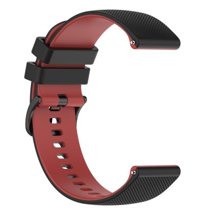 For Samsung Gear S3 Classic 22mm Checkered Two-Color Silicone Watch Band(Black+Red)