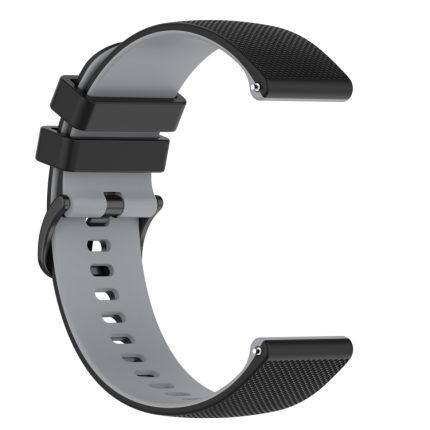 For Samsung Gear S3 Classic 22mm Checkered Two-Color Silicone Watch Band(Black+Grey)
