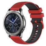 For Samsung Gear S3 Classic 22mm Checkered Two-Color Silicone Watch Band(Red+Black) - Image 2