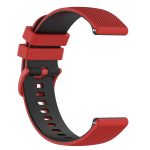 For Samsung Gear S3 Classic 22mm Checkered Two-Color Silicone Watch Band(Red+Black)