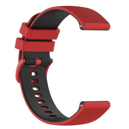 For Samsung Gear S3 Classic 22mm Checkered Two-Color Silicone Watch Band(Red+Black)