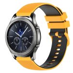 For Samsung Gear S3 Classic 22mm Checkered Two-Color Silicone Watch Band(Yellow+Black) - Image 2