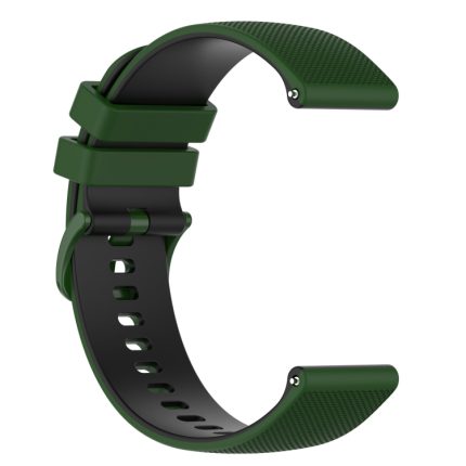 For Samsung Gear S3 Classic 22mm Checkered Two-Color Silicone Watch Band(Amy Green+Black)