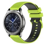 For Samsung Gear S3 Classic 22mm Checkered Two-Color Silicone Watch Band(Lime Green+Black) - Image 2