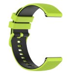 For Samsung Gear S3 Classic 22mm Checkered Two-Color Silicone Watch Band(Lime Green+Black)