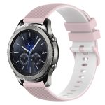 For Samsung Gear S3 Classic 22mm Checkered Two-Color Silicone Watch Band(Pink+White) - Image 2