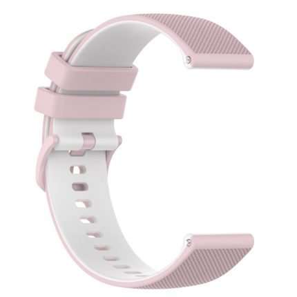 For Samsung Gear S3 Classic 22mm Checkered Two-Color Silicone Watch Band(Pink+White)