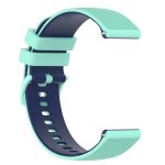 For Samsung Gear S3 Classic 22mm Checkered Two-Color Silicone Watch Band(Teal+Blue)