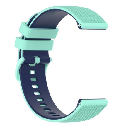 For Samsung Gear S3 Classic 22mm Checkered Two-Color Silicone Watch Band(Teal+Blue)
