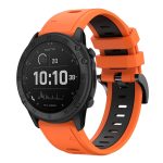 For Garmin Tactix Delta 26mm Two-Color Sports Silicone Watch Band(Orange+Black) - Image 2