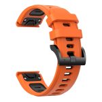 For Garmin Fenix 6X Sapphire 26mm Two-Color Sports Silicone Watch Band(Orange+Black)