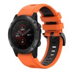 For Garmin Fenix 5X Sapphire 26mm Two-Color Sports Silicone Watch Band(Orange+Black) - Image 2