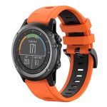 For Garmin Fenix 3 Sapphire 26mm Two-Color Sports Silicone Watch Band(Orange+Black) - Image 2