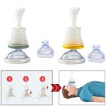 Home Portable Respiratory Trainer Πνιγμός Συσκευή Έκτακτης Ανάγκης Κιτ πρώτων βοηθειών για ενήλικα παιδιά (Διαφανές μαύρο)