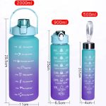 3pcs/set Gradient Plastic Sports Kettle Portable Straws Space Cup(Purple Blue) - Image 6