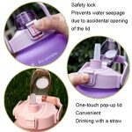 3pcs/set Gradient Plastic Sports Kettle Portable Straws Space Cup(Purple Blue) - Image 5