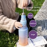 3pcs/set Gradient Plastic Sports Kettle Portable Straws Space Cup(Purple Blue) - Image 4
