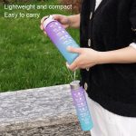 3pcs/set Gradient Plastic Sports Kettle Portable Straws Space Cup(Purple Blue) - Image 3