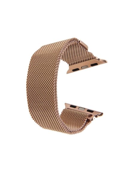 Για Apple Watch 42mm Milanese Loop Μαγνητικό λουράκι ρολογιού από ανοξείδωτο χάλυβα (ροζ χρυσός)