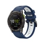 Για Garmin Fenix ​​7X 26mm, λουρακι σιλικόνης (Midnight Blue + White) Fenix 7X Solar-Tactix Delta-Enduro-Fenix 6-Fenix 6X Pro-Fenix 6X Sapphire-Fenix 5X Sapphire-Fenix 5X Plus-Fenix 3-Fenix 3 HR-Fenix 3 Sapphire-Descent MK 2-Descent