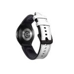 For Samsung Galaxy Watch5 Pro 45mm/5 44mm/5 40mm Silicone + Leather Black Buckle Watch Band(White)