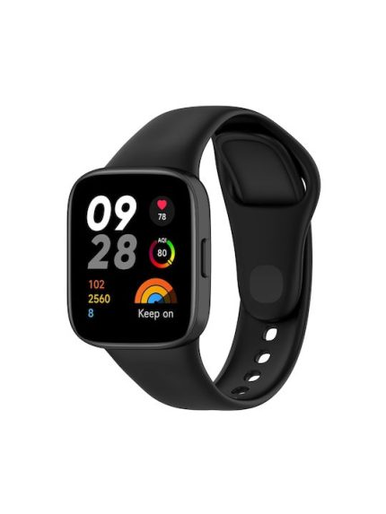 Για Redmi Watch 3 Loop τύπου Solid Color Silicone Watch Band (Μαύρο)