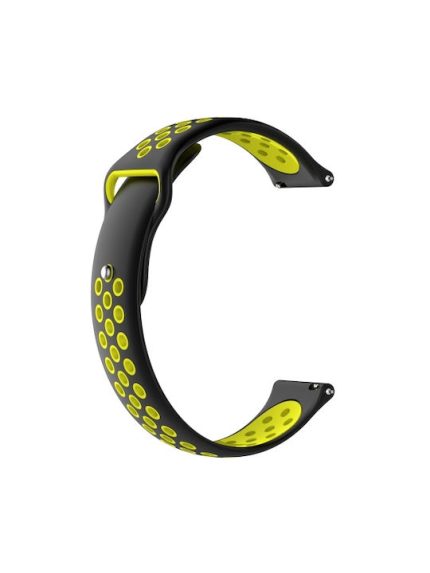 For Huami Amazfit Youth Edition Two-tone Silicone Watch Band(Black Yellow)