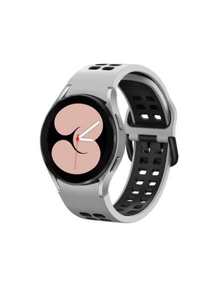 Two Color Λουράκι Σιλικόνης White / Black (Galaxy Watch4 / Watch4 Classic)