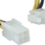 Powertech 4 Pin EPS female - 4 PIn EPS male Cable 0.2m Μαύρο (CAB-W006)