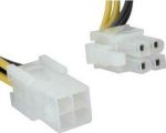 Powertech 4 Pin EPS female - 4 PIn EPS male Cable 0.2m Μαύρο (CAB-W006) - Image 2