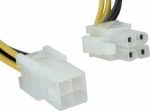 Powertech 4 Pin EPS female - 4 PIn EPS male Cable 0.2m Μαύρο (CAB-W006) - Image 3