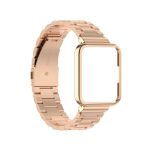For Xiaomi Redmi Watch 2 Lite / Redmi Watch 2 2 in 1 Three-bead Metal Watch Band with Watch Frame(Rose Gold) (#06-3373)