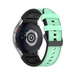 For Samsung Galaxy Watch5 44mm / 40mm Silicone Leather Black Buckle Watch Band, Size:S(Green)