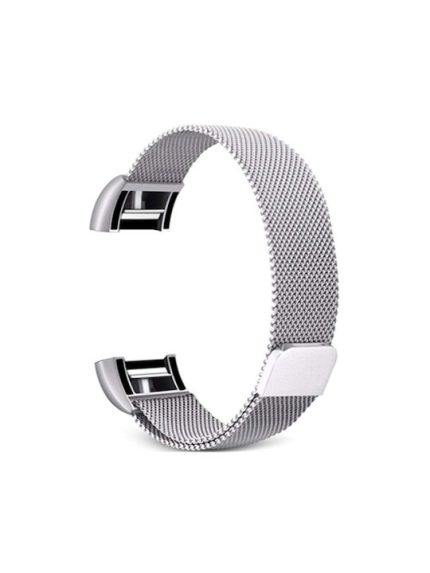 Smart Watch Stainless Steel Watch Band for FITBIT Charge 2, Size: L  SILVER