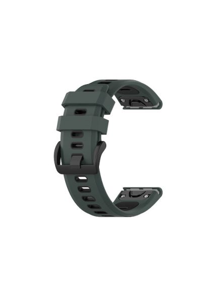 For Garmin Fenix 7S 20mm Two-color Silicone Jack Watch Band   (Green/ Black)
