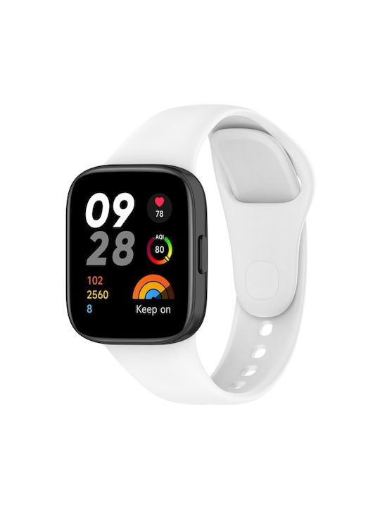a92ba997-ced3-4286-8142-fbc7aa03359f_0-1.jpg For Redmi Watch 3 Active Sports Solid Color Silicone Replacement Watch Band(White) - Image 1