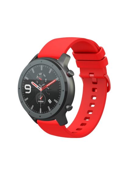 22mm Για το Amazfit GTR 47mm  μονόχρωμο λουράκι ρολογιού σιλικόνης (κόκκινο)For Amazfit GTR 3   For Amazfit GTR 3 Pro   For Amazfit GTR 2e   For Amazfit GTR 2   For Amazfit 3   For Amazfit GTR 47mm   For Amazfit Pace   For Amazfit Stratos   For Amazfit 2