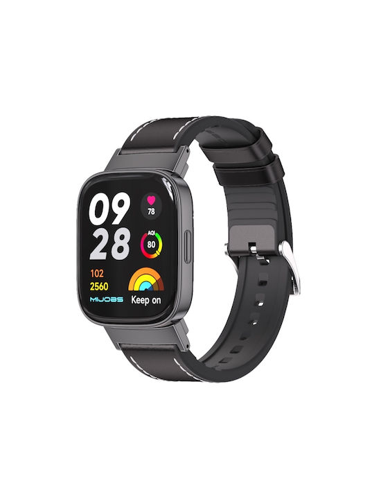 a98ac1e1-68a8-4fa5-89aa-efadff9d595c_0-1.jpg Για Redmi Watch 3 Mijobs TPU Leather Band (Μαύρο) - Image 1
