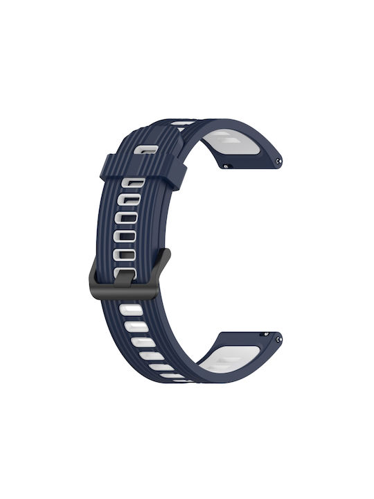 aa811d6f-dff6-46a4-9030-077ff920a89b_0-1.jpg Για Samsung Galaxy Watch4/Active2 Λωρίδα ρολογιών σιλικόνης δύο χρωμάτων 20 mm (Midnight Blue White) - Image 1