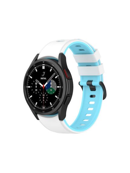 Για Samsung Galaxy Watch5 Pro 45mm/5 44mm/5 Δίχρωμη ζώνη σιλικόνης με λουράκι ρολογιού 40mm (White Sky Blue)