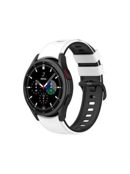 Για Samsung Galaxy Watch5 Pro 45mm/5 44mm/5 Δίχρωμη ζώνη ρολογιού σιλικόνης 40mm (Λευκό Μαύρο)